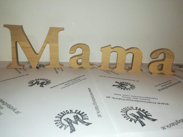 Dekobuchstaben Holzbuchstaben Motiv Mama 10cm aus Holz Buche
