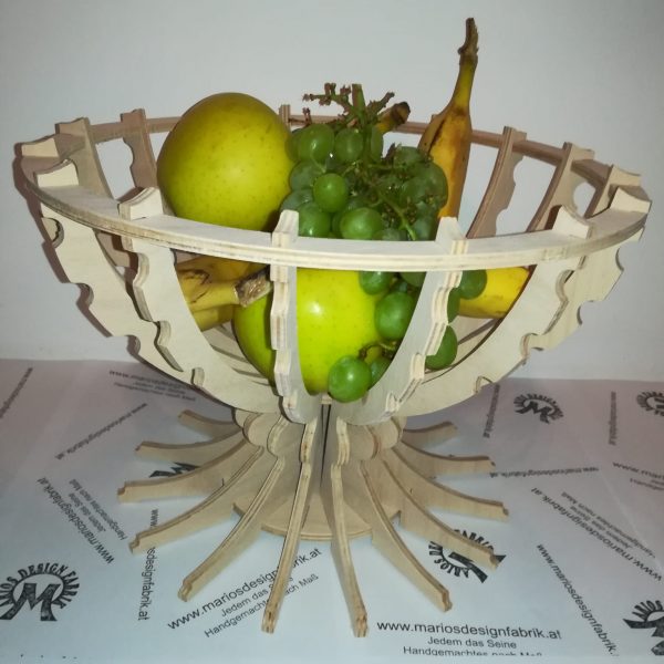 Dekoschale Obstschale einfaches Stecksystem aus Holz Buche