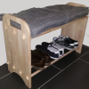 Garderoben-Sitzbank Schuhbank mit Schuhablage aus Holz Buche