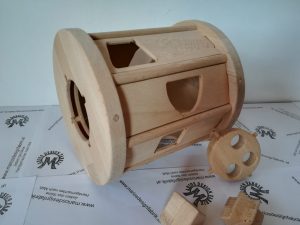 Motorikspiel für Kleinkinder Design Zylinder mit Zubehör aus Holz Buche