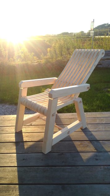 Gartendeko Stuhl Sessel Outdoor einfaches Stecksystem aus Holz Fichte