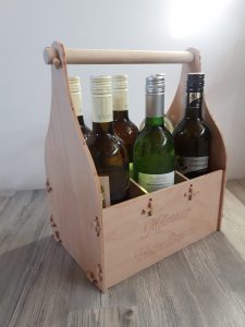 Weintragerl 6er Träger für 6 Flaschen Weinflaschen Spirituosen aus Holz Buche