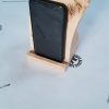 Smartphone Ständer Halter Design Katze aus Holz Buche