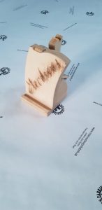 Smartphone Ständer Halter Design Katze aus Holz Buche