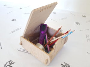 Klappbox mini mit Deckel 15cm x 15cm aus Holz